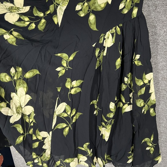Reformation Anellis Dress Womens 0 Black Floral Fit & Flare Midi Sundress Party - Picture 2 of 13